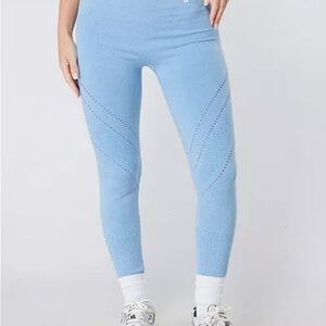 Blue High-Waisted Leggings with Stretchy Fit
